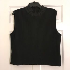 St. John ribbed black sleeveless turtleneck